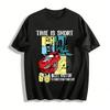 Футболка с принтом культуры винтажных автомобилей Ретро гоночный стиль Повседневный топ Футболка из чистого хлопка