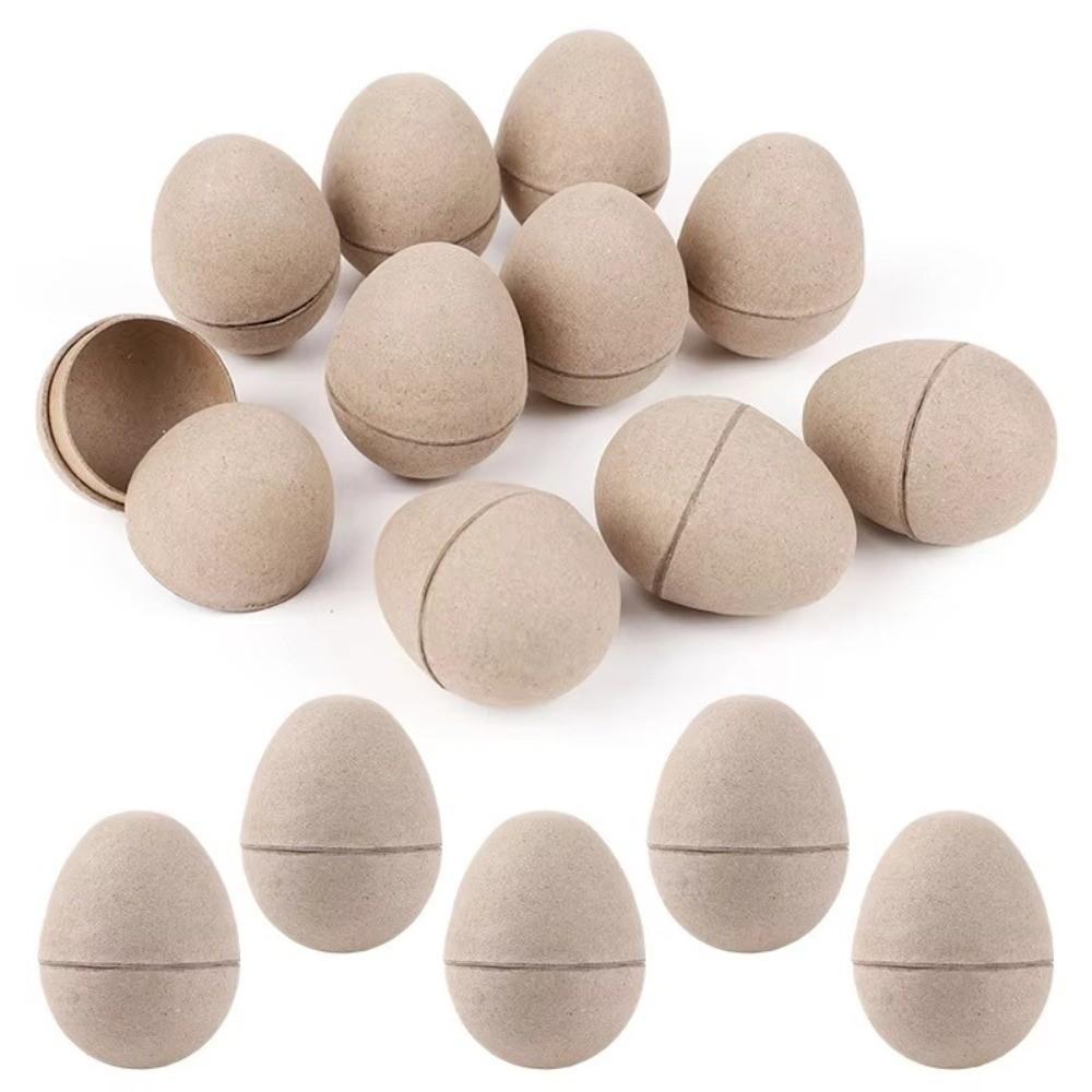 Blank Easter Paper Eggs Unpainted Craft DIY Easter Eggs Fake Eggs Paper Pulp Egg Easter Hunt Party