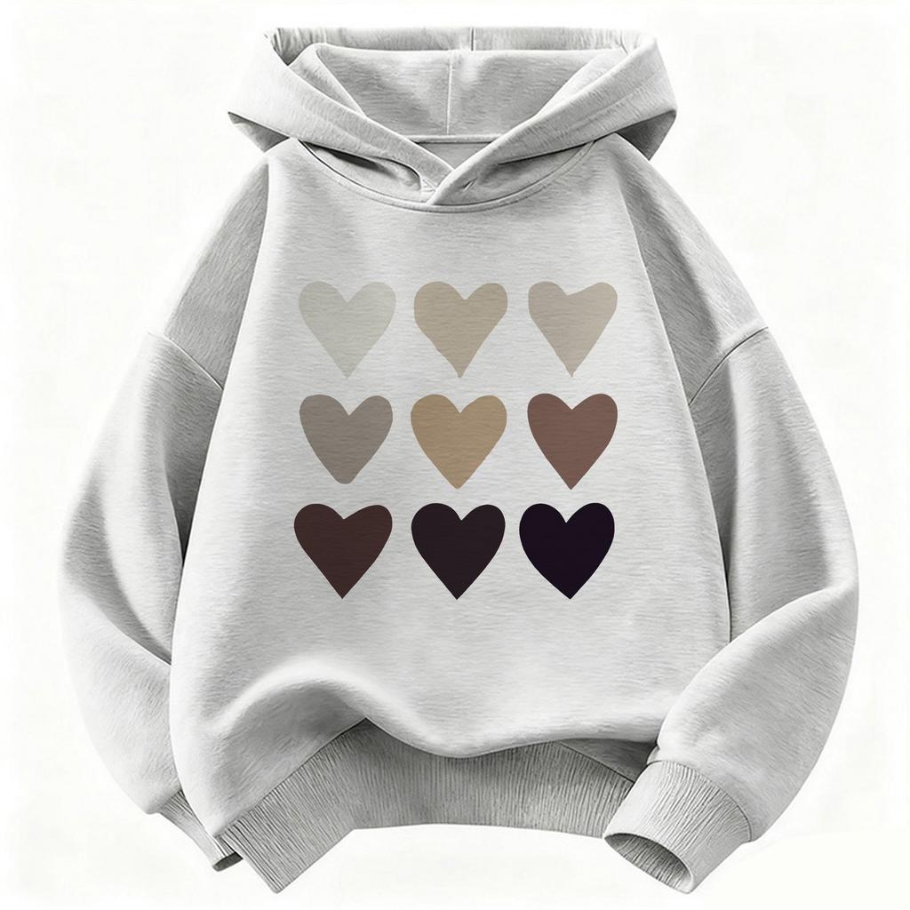 Pullover Love Heart Children's Hoodie Sweatshirt Cute Harajuku Hoody for Boys Girls Autumn Winter Casual Hoodies
