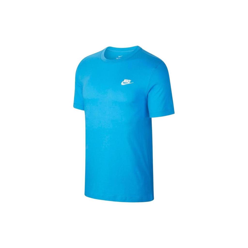 Nike Спортивная одежда Клубная футболка с круглым вырезом и вышитым логотипом Мужские топы Темно-королевский синий AR4997-407