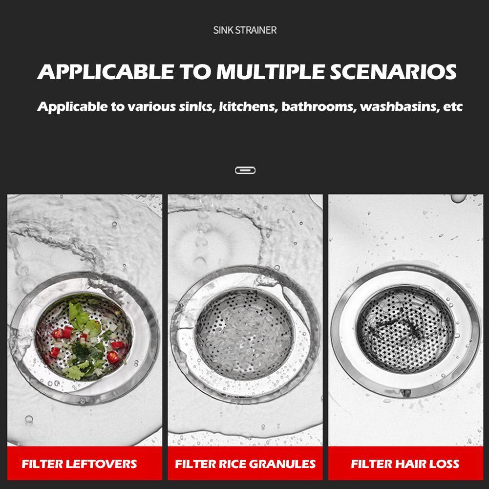 Kitchen Water Sink Filter Sink Mesh Strainer Kitchen Shower Bathroom Drain Cover Hair D2N3