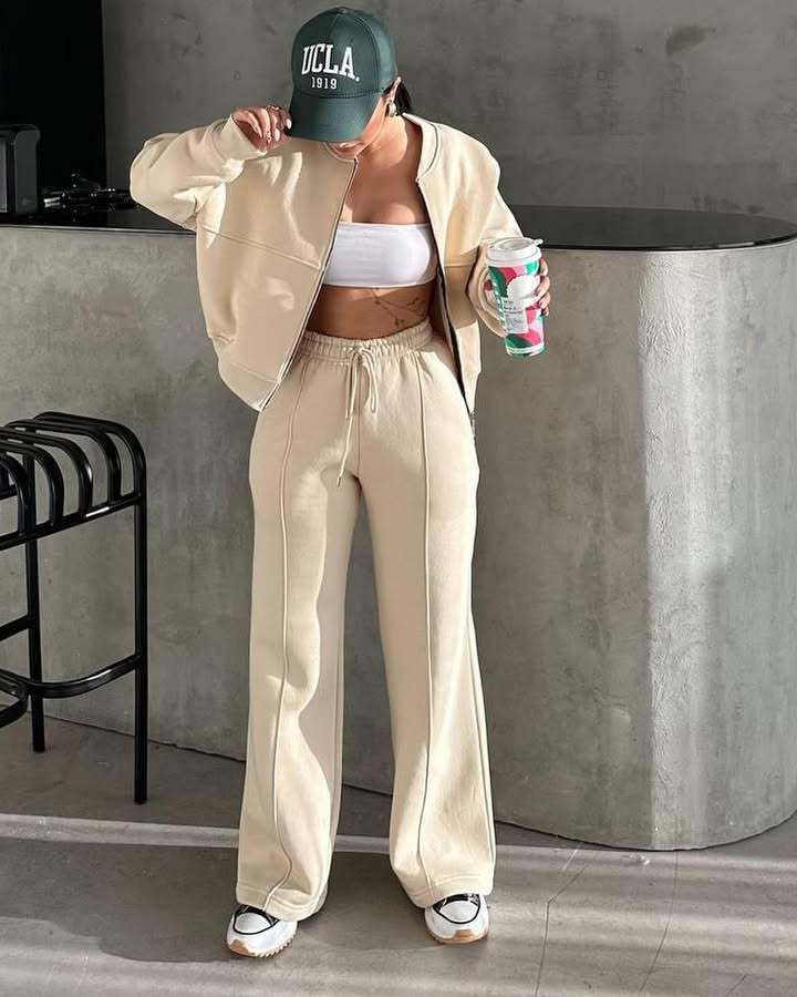 Women's Casual 2-Piece Set American Style Hoodie Jacket and Jogger Pants Streetwear Sportswear