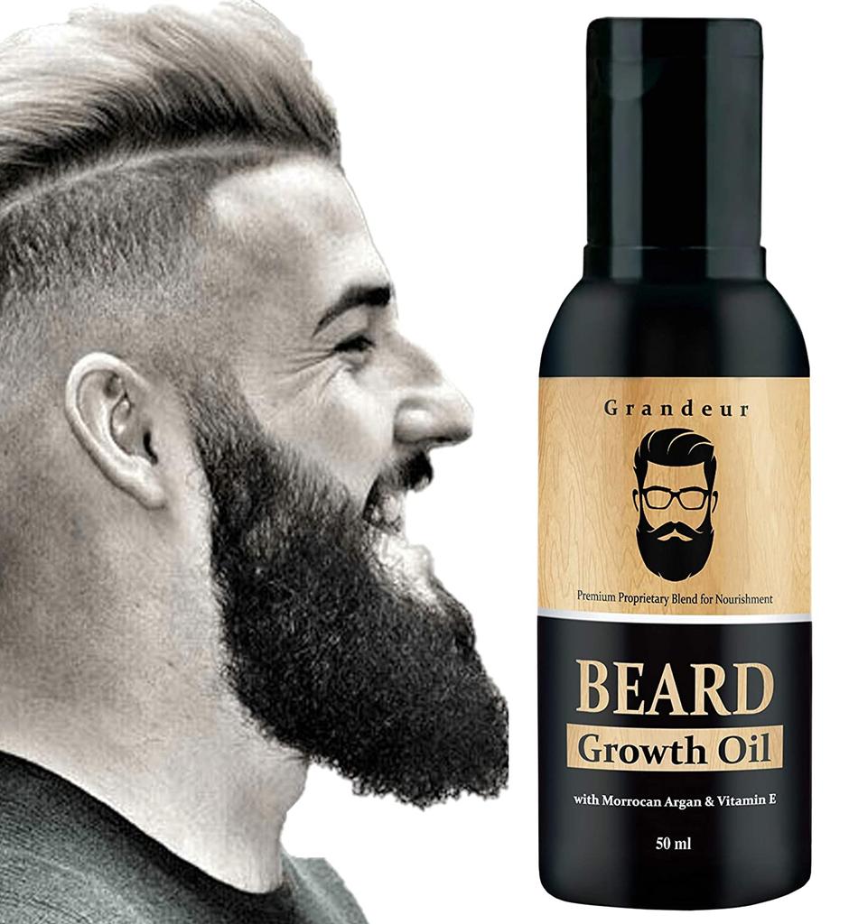 Масло для роста бороды Grandeur для мужчин для более густой и густой бороды с аргановым маслом и витамином Е