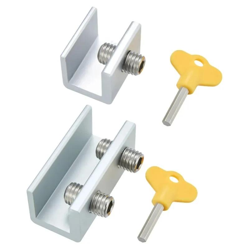 Sliding Window Sash Lock Stopper Anti-theft Door Lock Non Punch Aluminum Alloy Window Lock Safety Locks for Baby Kids and Pets
