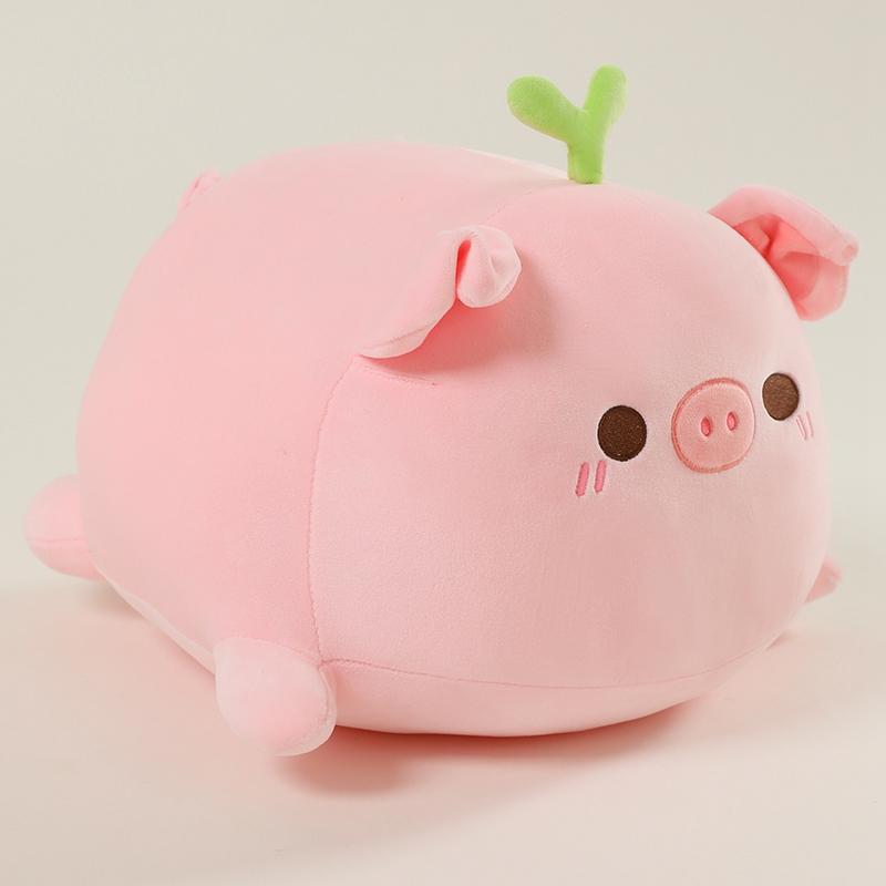 Ultra Soft Pink Pig Stuffed Doll Lying Plush Piggy Toy Animal Soft Plushie Pillow for Kids Baby Comforting Birthday Xmas Gift