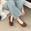 Retro Pleated Flat-soled Doudou Shoes Women's 2025 Spring New One-pedal Soft-soled Grandma Shoes Shallow Mouth with Skirt Single Shoes
