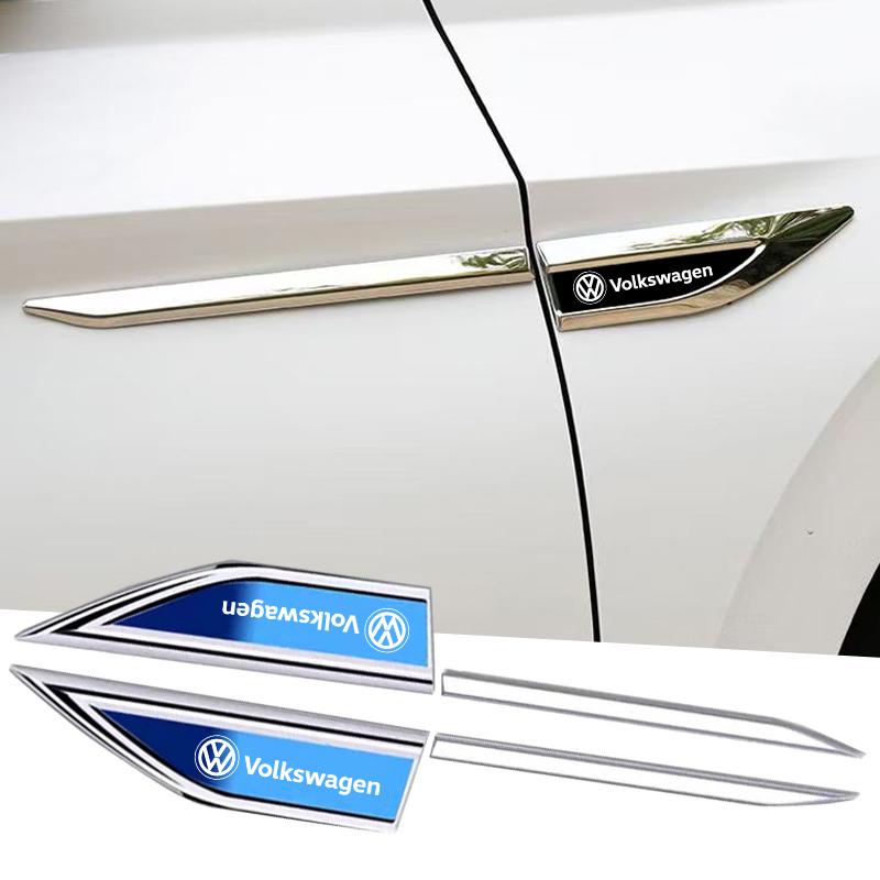 Valve Stems Caps 2Pcs Volkswagen Exclusive Car Fender Metal Emblem Stickers For VW GTI Polo Golf Passat Tiguan Arteon Touareg TaSZ1