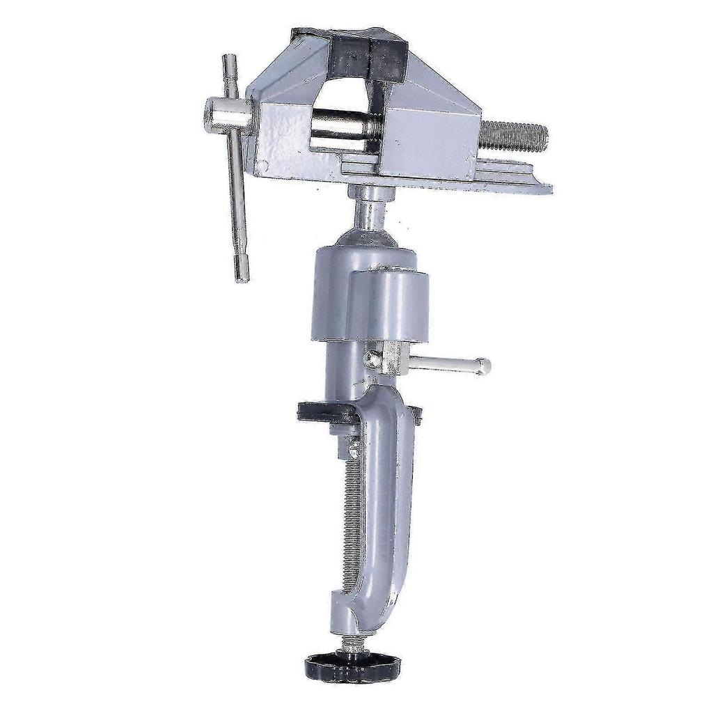 Universal bench vise, made of aluminum alloy, 360° rotating, small and stable, suitable for woodworking and gardening.