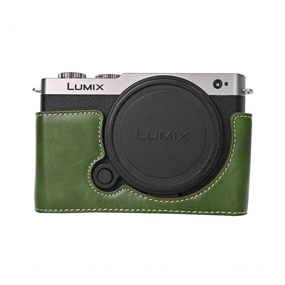 Масло Кожа Камера PU Кожа Полукорпус Чехол Для Panasonic Lumix S9 Отверстие для Батареи Нижняя Крышка