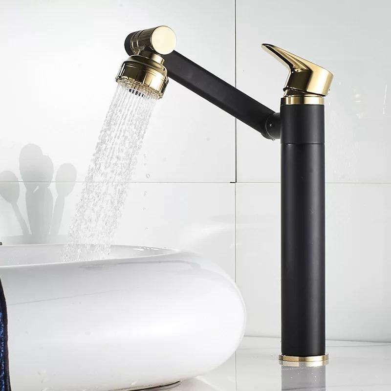 Multifunctional Basin Faucet High And Low Faucet Bathtub 360° Swivel Single Handle Sink Faucet Hot And Cold Bathroom Faucet