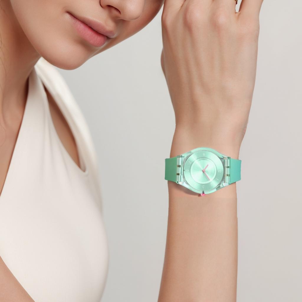 Swatch Унисекс 34 мм Зеленые часы SS08L100 SS08L100