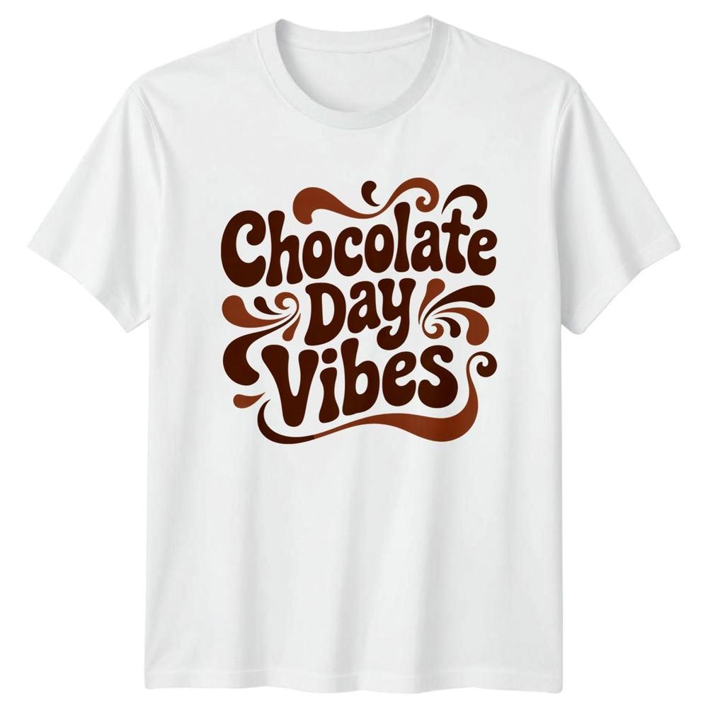 Chocolate Day Vibes TShirt Groovy Retro Chocolate Lovers Gift