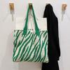 Winter Knitting Soft Fabric Shoulder Bag Zebra Pattern Women's  Large Capacity Comfortable Shopper Tote Bag MIT
