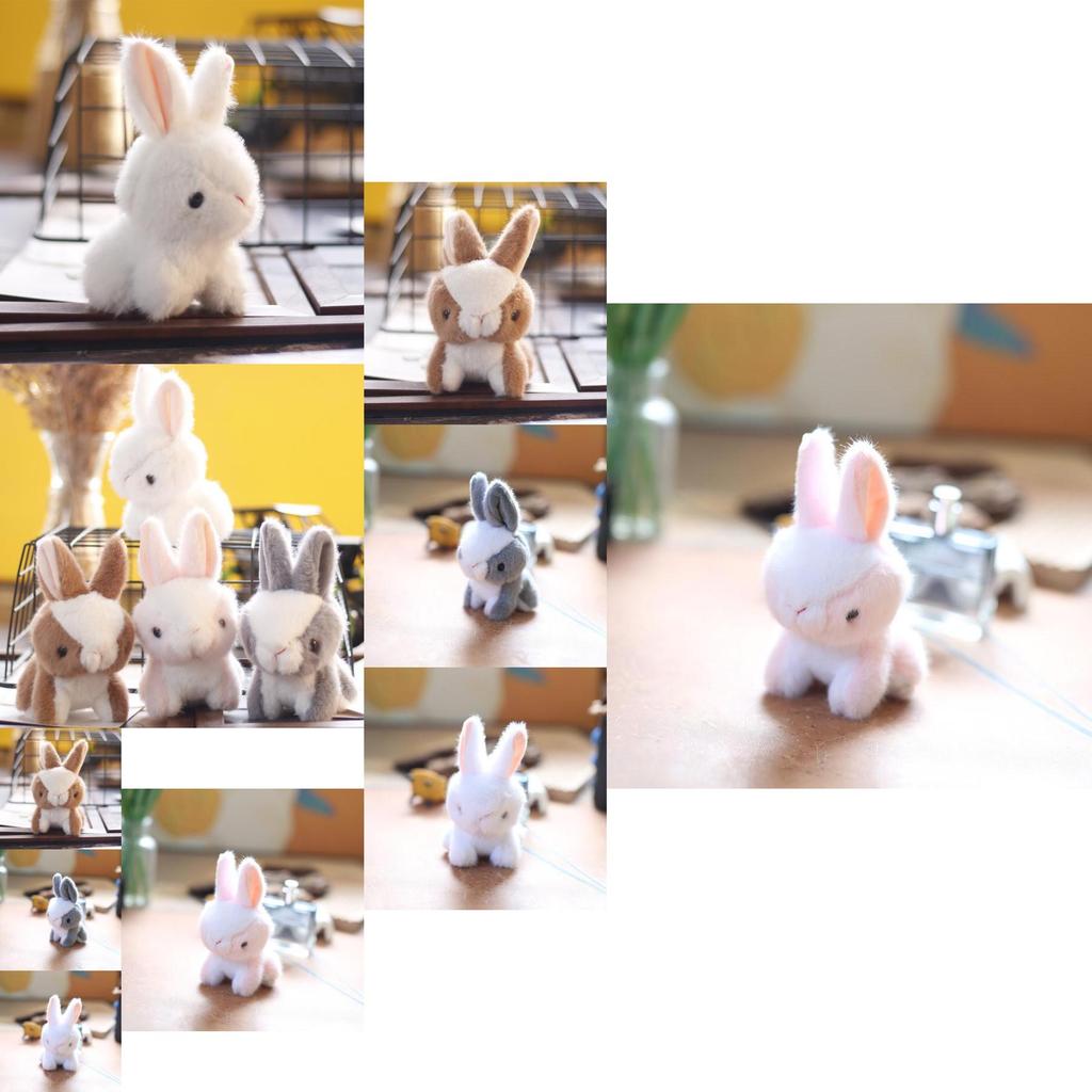 Sweet Cartoon Rabbit Plush Toy Adorable Soft Bunny Keychain Bag Decoration