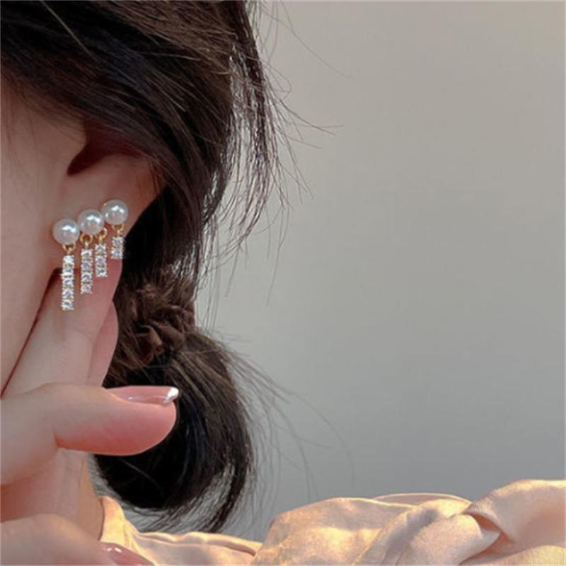 Korean New Simple Temperament Pearl Earrings Fashion Small Versatile Earrings Women's Jewelry