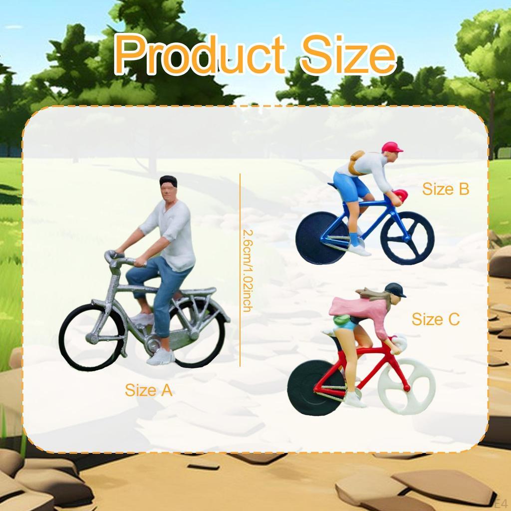 1/64 Велосипедист Смоляная Фигурка Езда Косплей Крошечные Люди Модель Поделки Для Кукольного Домика Пейзаж Пейзаж