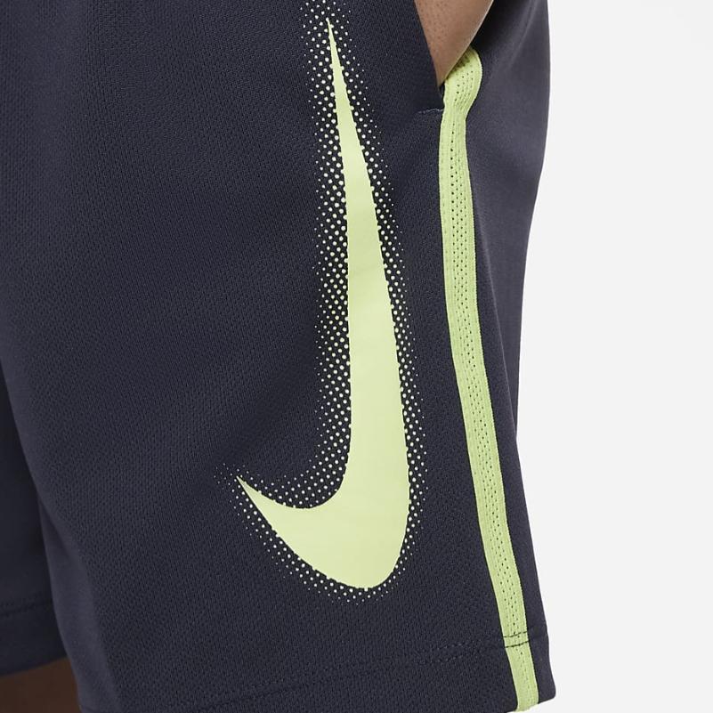 Nike Детские шорты с высокой талией и логотипом, карманами, полосками, детские плавки, темно-синие DX5361-015