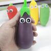 Мультяшная овощная игрушка-пищалка Большие глаза Перец Баклажан Банан Горькая тыква Пищалка-непоседа Игрушка для снятия тревоги Фрукты Зажим Сенсорная игрушка