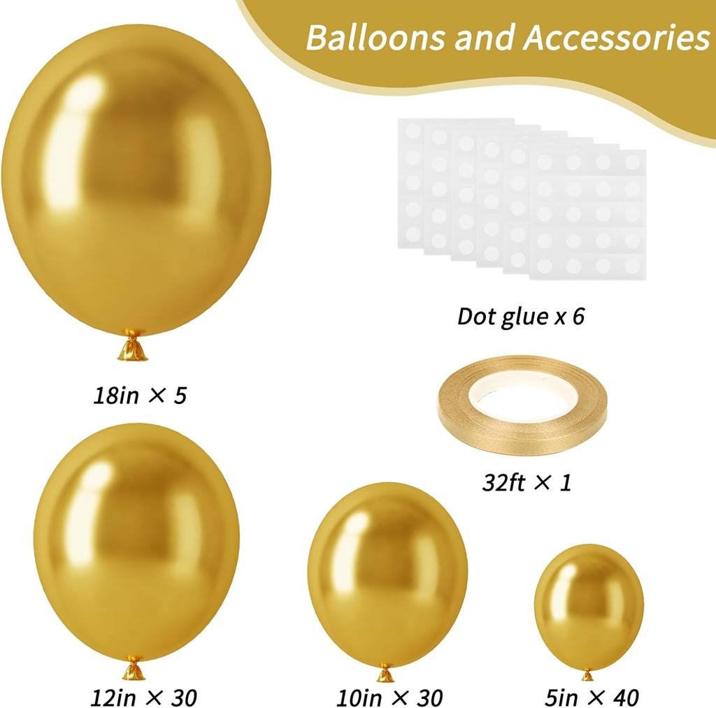 2025 New 105pcs Hot Sale Gold Balloons Set Cream Beige Red Black Blue Garland Arch Kit for Weddings Baby Showers Birthdays