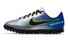 JR MercurialX Victory 6 TF Устойчивые к истиранию Низкие Детские Футбольные Бутсы Серебристо-синие Детские 921497-407
