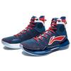 Li Ning YuShuai 13 Тканевая Амортизация Скользкая Устойчивая к Истиранию Высокие Баскетбольные Кроссовки Мужские Сине-Красные ABAP065-12