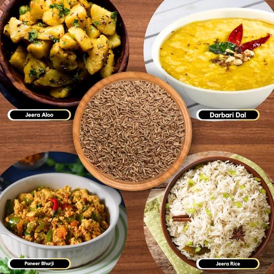 Органические семена кумина Zing | 100% веганские и без химикатов | Сабут Джира | Упаковано и произведено в Индии - 454 г (Пакет из 4)