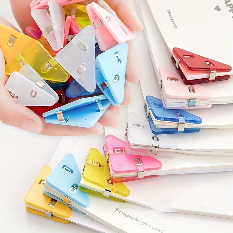 10-Pack Triangle Binder Clips, Large Capacity Multi-Purpose Plastic Paper Clamps, Office and School Document Organizer Clips, Folder File Holders