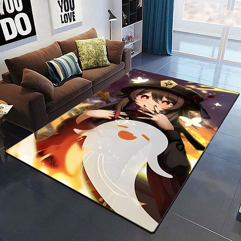 Genshin Impact Carpets Living Room Decoration Bedroom Parlor Tea Table Area Rug Mat Soft Flannel Large Rugs and Baby Gift Carpet