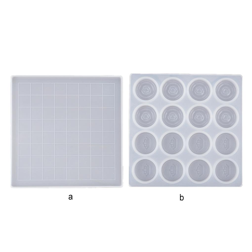 Формы для литья смолы Силиконовая шахматная доска DIY Аксессуары ручной работы Международные шашки для бисквита Шоколадные украшения