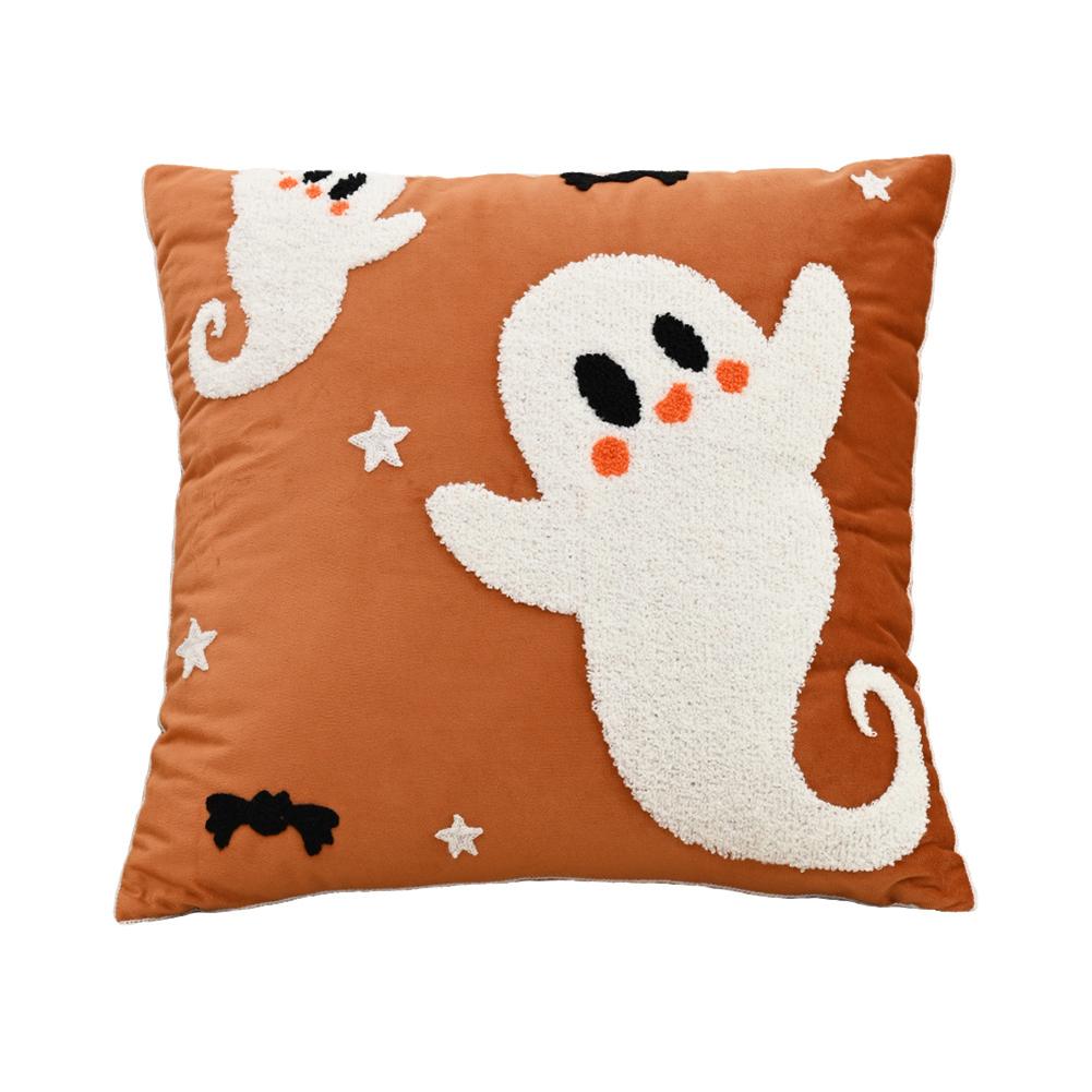 Halloween Embroidered Cushion Cover Embroidered Decorative Pillow Cover Couch Cushion Cover for Festival Party