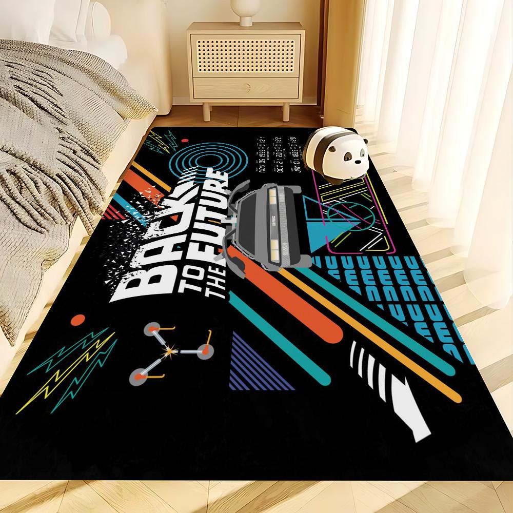 Back To The Future Long Rugs Cheaper Anti-slip Modern Living Room Balcony Printed Bedside Area Rugs