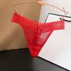 Women Sexy Perspective Ginkgo Leaf Texture Hollow Panties Female Low Waist Pop Pure Color Thong
