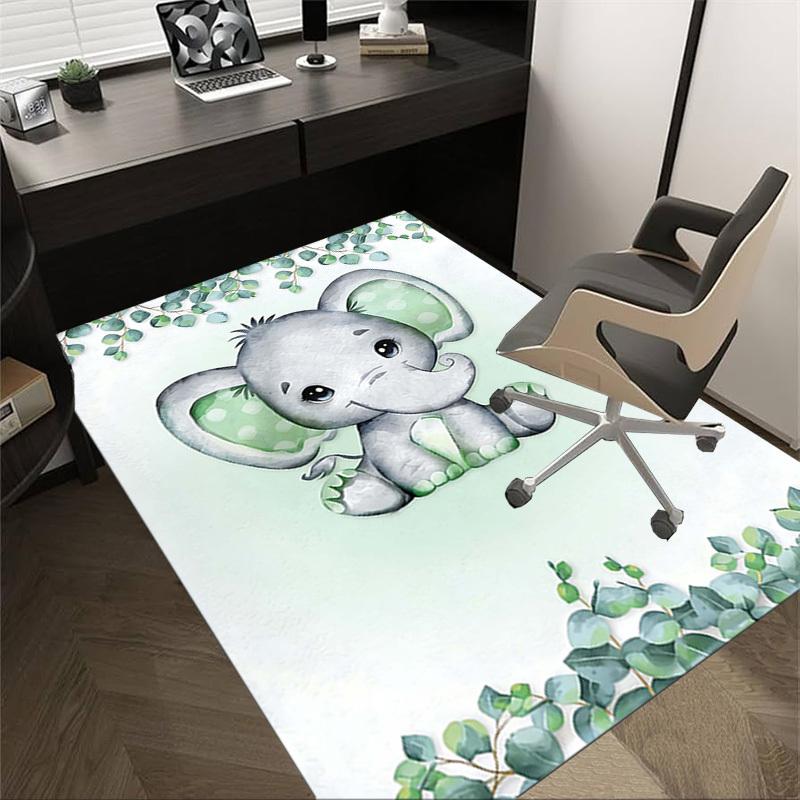 1PC Elephant Non-Slip Floor Carpet Compatible for Office&Living Room&Bedroom&Dining room - Soft & Pattern, Vibrant Colors-H0320
