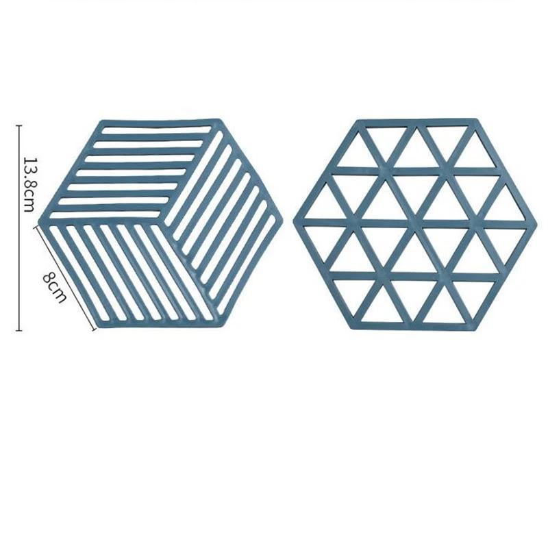 Силиконовый коврик для столовой посуды, подставка под стакан, шестигранный силиконовый коврик, теплоизоляционная подставка под миску, домашний декор для стола, кухонные принадлежности