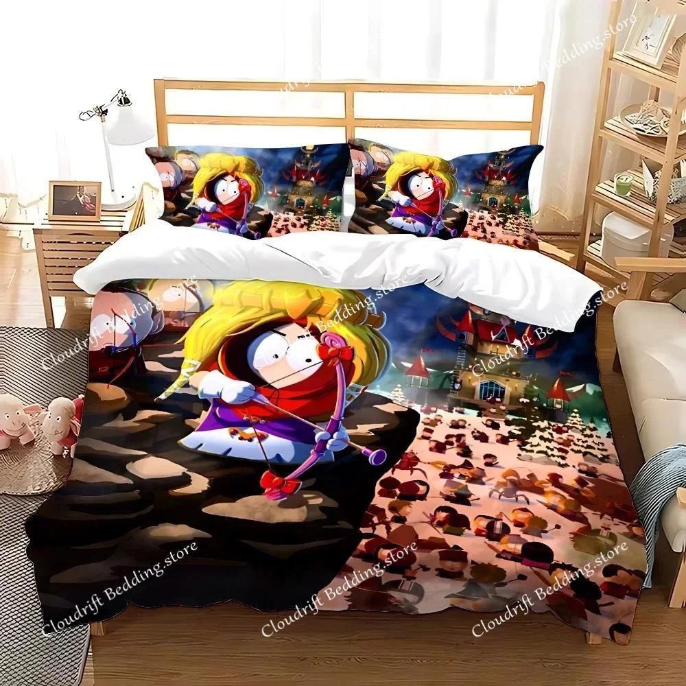 Пододеяльник Наволочка South Park Комплект постельного белья Взрослый Мальчик Девочка Украшение спальни Детский подарок Односпальный Двуспальный Большой размер026