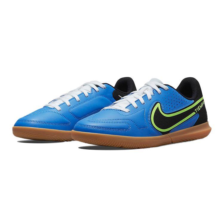 Nike Tiempo Legend 9 Club IC GS Light Photo Blue Lime Glow Kids Sneakers Gum-Medium-Brown Black DA1332-403