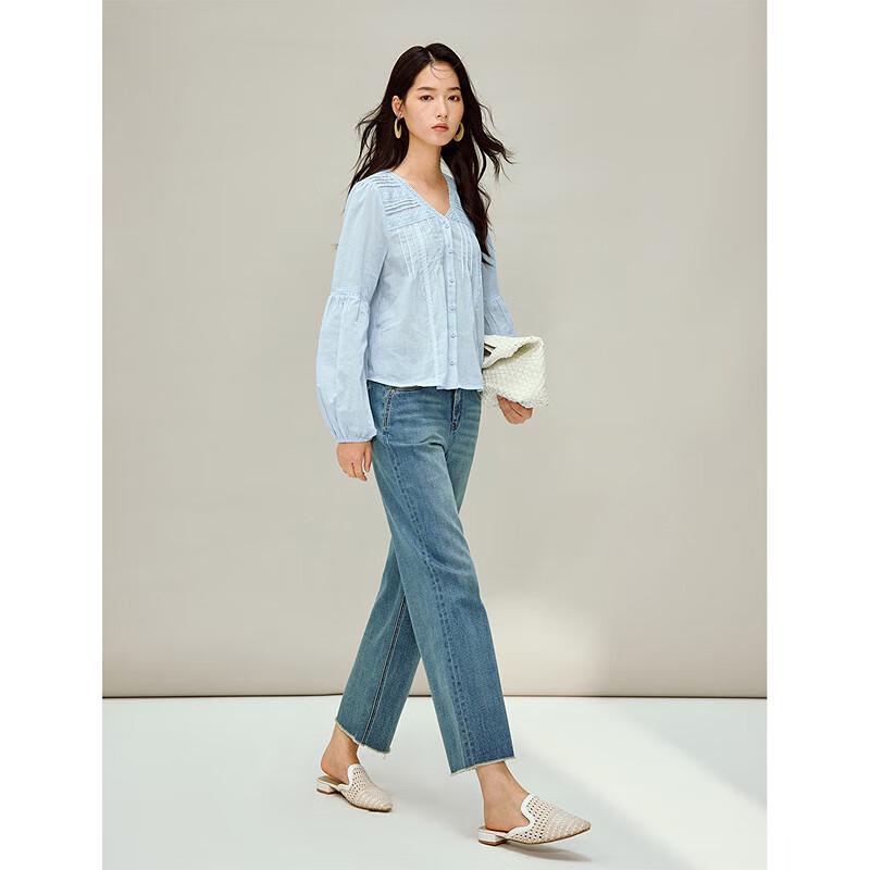 INMAN Женские джинсы 2026 Весна с необработанным краем, высокой посадкой, прямые