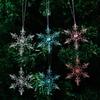 Crystal Snowflake Acrylic Snowflake Pendant Transparent Xmas Tree Ornaments New Year Celebration