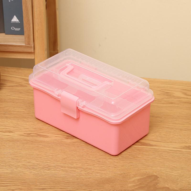 3 Layers Large Capacity Storage Box Foldable Multifunctional Plastic Portable Makeup Hairpin Organizer Nail Art Jewelry Box