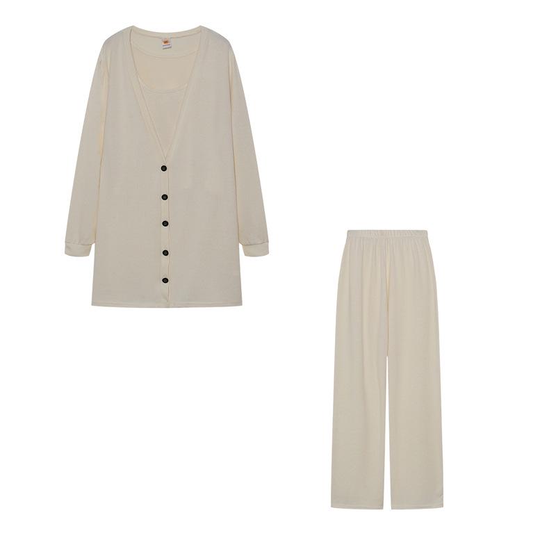 2025 Spring/Fall Women's Knitted Three-Piece Set: European/American Style Coat, Vest, and Pants