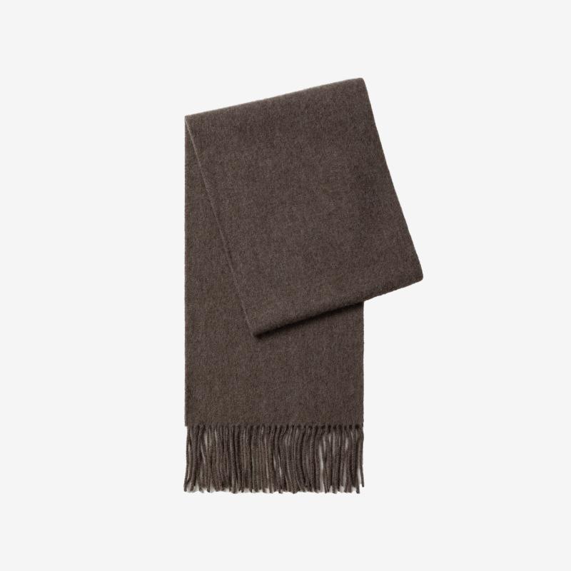 Осенне-зимний новый однотонный шарф из 100% шерсти для женщин, роскошный, толстый и пушистый, теплый, универсальный шарф