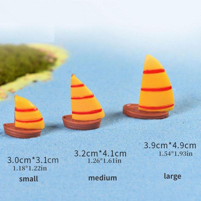 Миниатюрные смоляные фигурки Искусственная парусная лодка Лодка Смола Сделай сам Ремесло Микроландшафт Мох