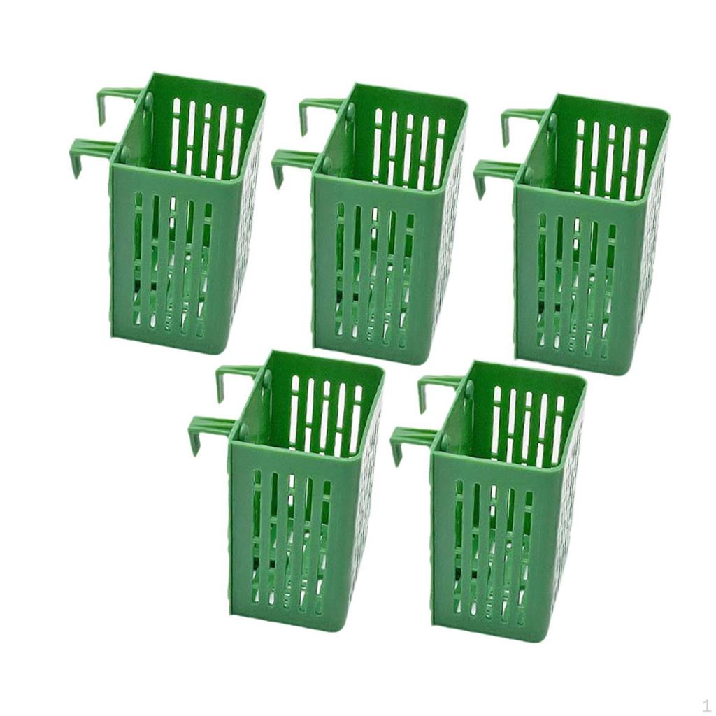 5Pcs Aquarium Plant Holder Aquatic Mesh Net Pots Cups with Hooks for Water Feeding