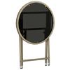 Side Table Beige 60 cm Poly Rattan and Tempered Glass