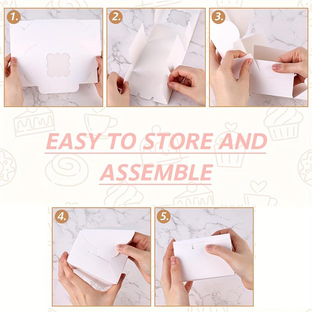 30 шт. Белые коробки для выпечки, мини-коробки для тортов, коробки для печенья с окном, маленькие коробки для угощений, печенья, пирожных, пончиков в комплекте