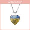 Элегантное ювелирное ожерелье в форме сердца с уникальным кулоном из драгоценного камня, вдохновленным Ван Гогом