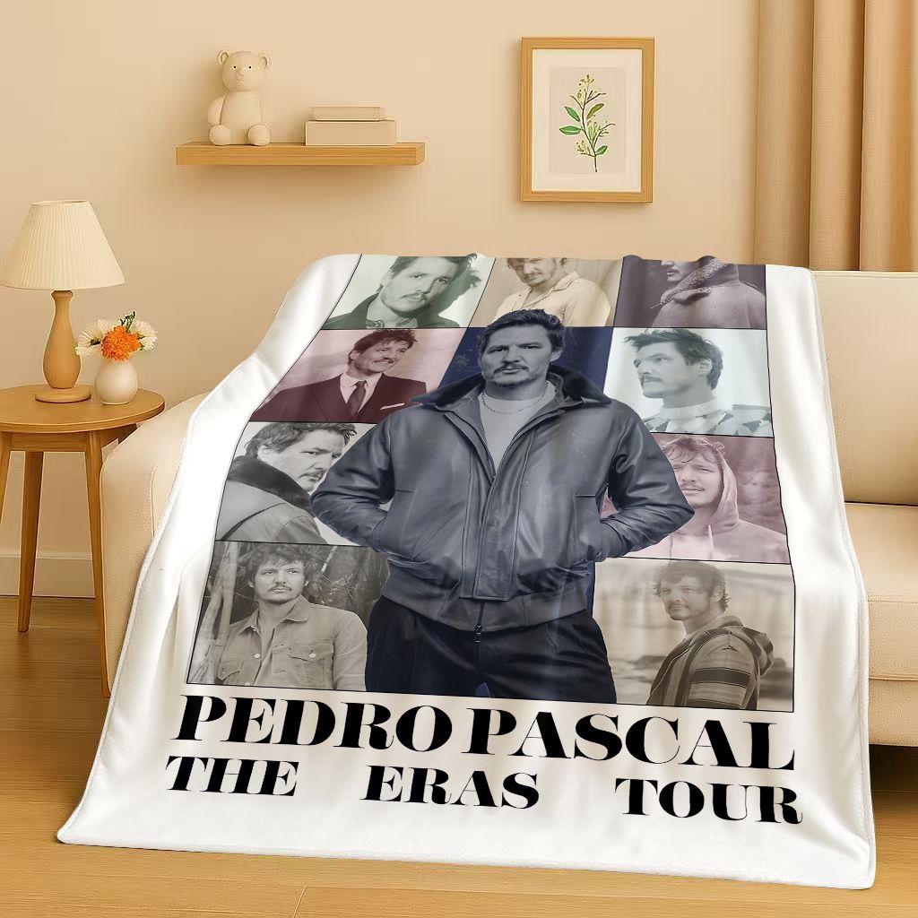 3D Pedro Pascal Handsome Actor Flannel Blanket,Ultra Soft Warm Plush Throw for Home Bedroom Bed Sofa Cover Kids Picnic Gift
