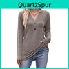 Женская блузка на весну и осень, повседневная, с V-образным вырезом, на пуговицах, ворсовая, с длинным рукавом