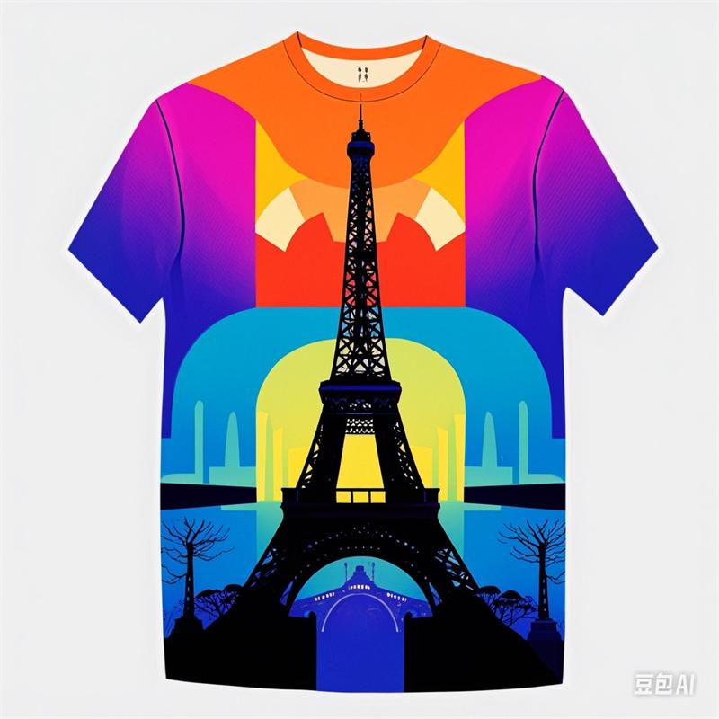 2024 France Paris Eiffel Tower 3D Print Summer Tees Streetwear Crew Neck Short Sleeve Casual Oversized Men Women Kids Tops