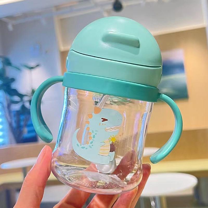 250 мл Детская поилка для воды с ручкой для обучения кормлению, бутылочка для питья с защитой от удушья и гравитационным мячом, детская учебная кружка с трубочкой